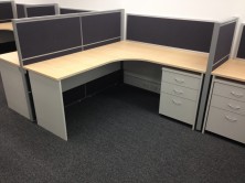  Ecotech Workstation With Curved Corner. Choice Of MM1 And MM2 Melamine Colour Range